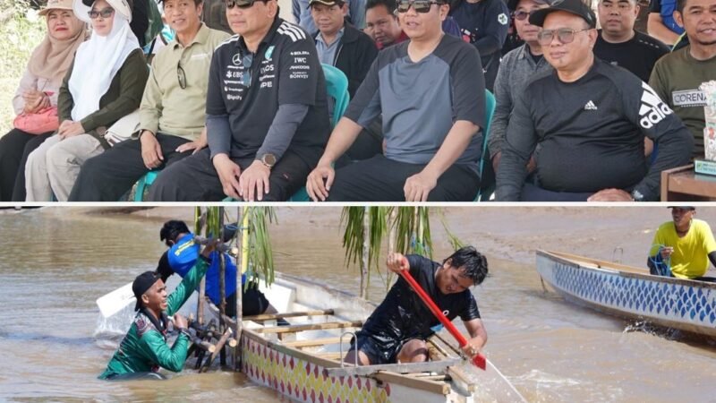 Bupati H. Shalahuddin Bersama Jajaran Pemkab Barito Utara Saksikan Perlombaan Besei Kambe