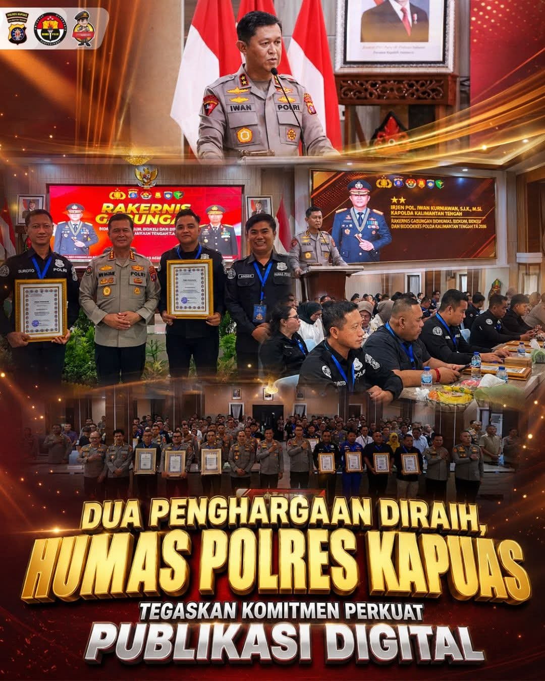 Dua Penghargaan Diraih, Humas Polres Kapuas Perkuat Publikasi Digital