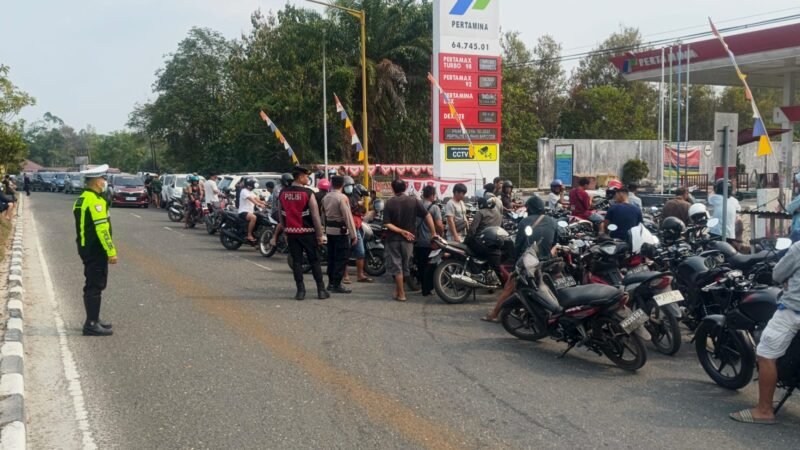 Patroli Pamapta Polres Gunung Mas Sasar Pasar, SPBU hingga Bank di Kuala Kurun