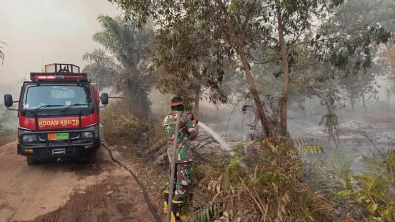 Karhutla Jalan Karanggan Berhasil Dikendalikan, Kodim 1016/Plk Kerahkan Satgas Gabungan