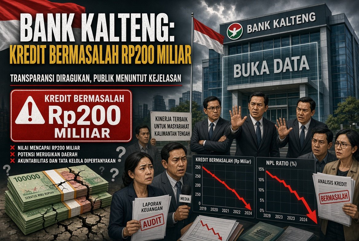 Kredit Bermasalah Rp200 Miliar di Bank Kalteng Dipertanyakan, Manajemen Diminta Buka Data