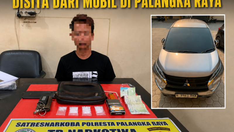 Empat Paket Sabu 16,49 Gram Disita dari Mobil di Palangka Raya