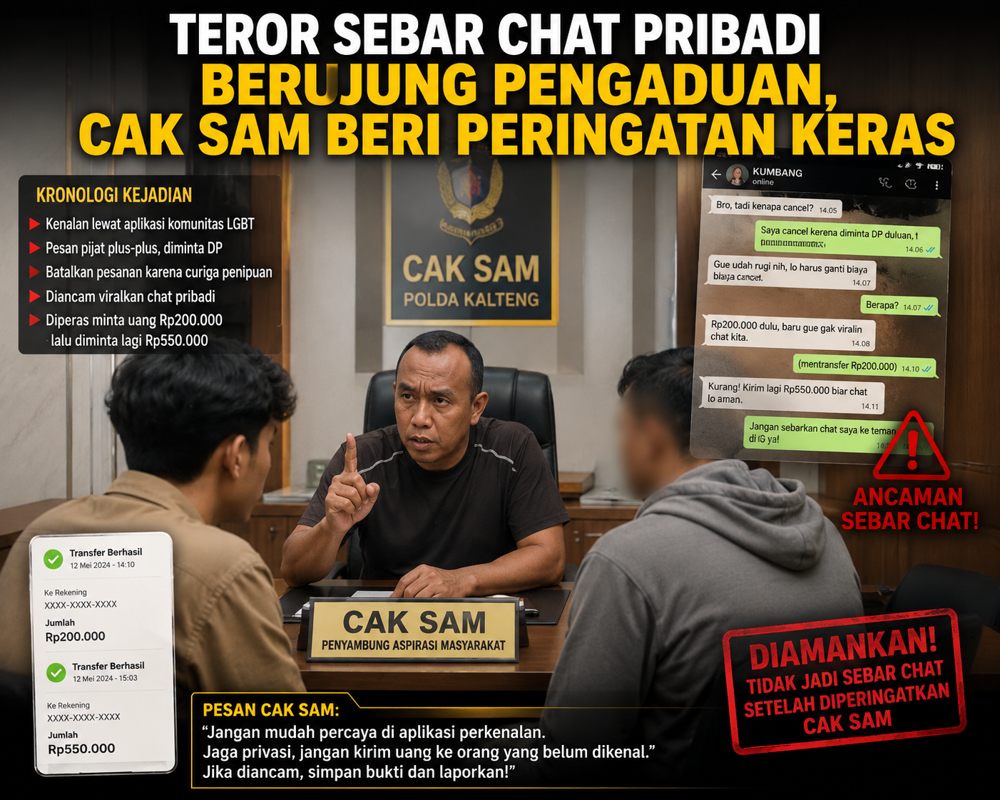 Teror Sebar Chat Pribadi Berujung Pengaduan, Cak Sam Beri Peringatan Keras