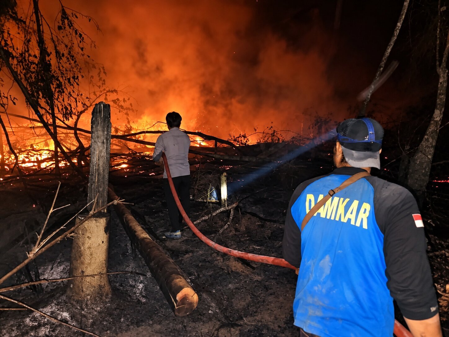 Patroli Tengah Malam Temukan Titik Api, Polsek Rungan Bersama Tim Gabungan Cegah Karhutla Meluas