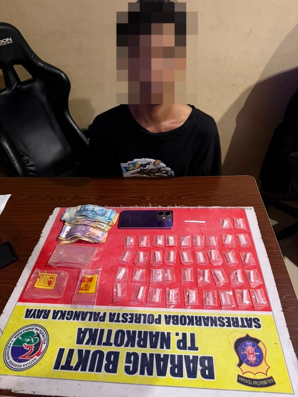 Polresta Palangka Raya Amankan Pria, 38 Paket Diduga Sabu Disita