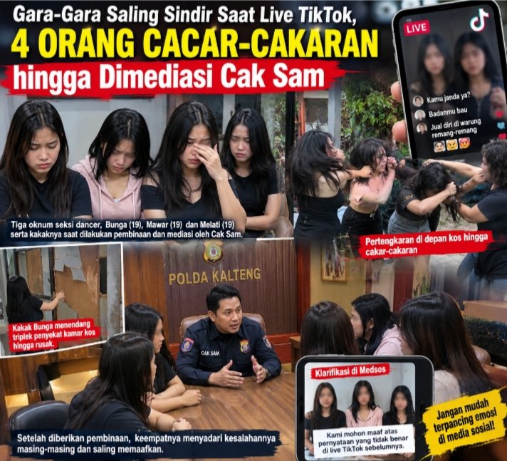 Bertengkar Gara-Gara Saling Sindir di TikTok, 4 Orang Cakar-Cakaran hingga Dimediasi Cak Sam