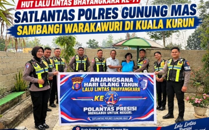 HUT Lalu Lintas Bhayangkara ke-71, Satlantas Polres Gumas Sambangi Warakawuri di Kuala Kurun