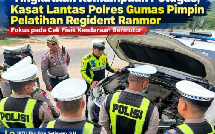 Tingkatkan Kemampuan Petugas, Kasat Lantas Polres Gumas Pimpin Pelatihan Cek Fisik Kendaraan Bermotor