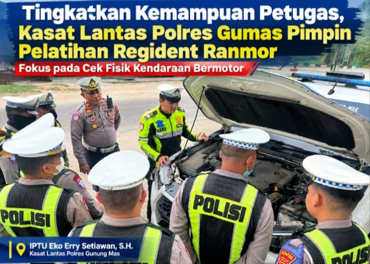 Tingkatkan Kemampuan Petugas, Kasat Lantas Polres Gumas Pimpin Pelatihan Cek Fisik Kendaraan Bermotor