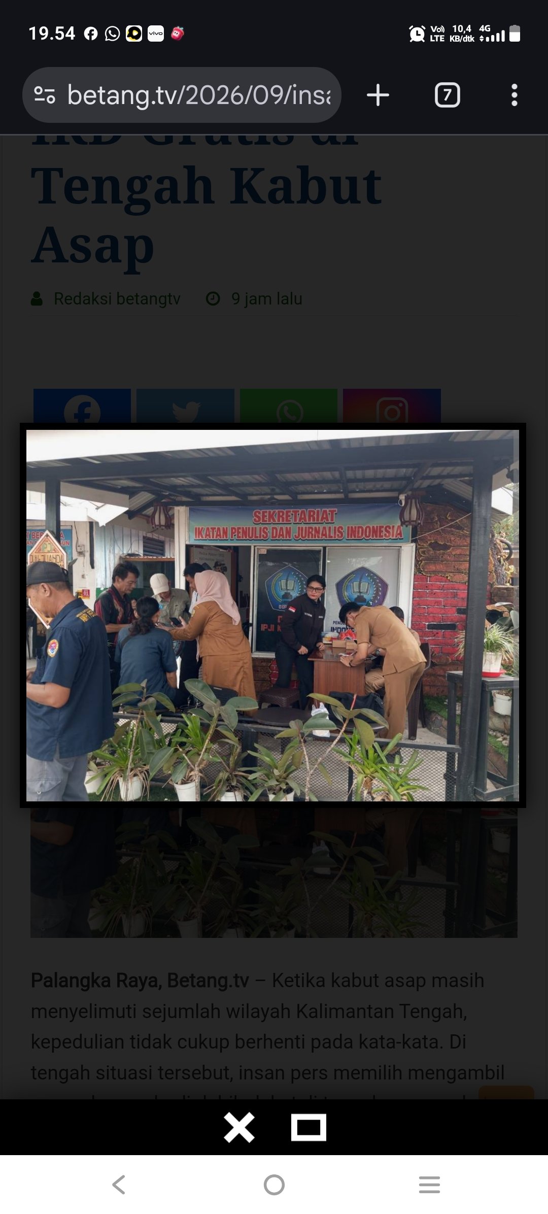 Peduli Masyarakat di Tengah Kabut Asap, IPJI Kalteng dan SPRI Gelar Aksi Sosial Hadirkan Layanan IKD Gratis